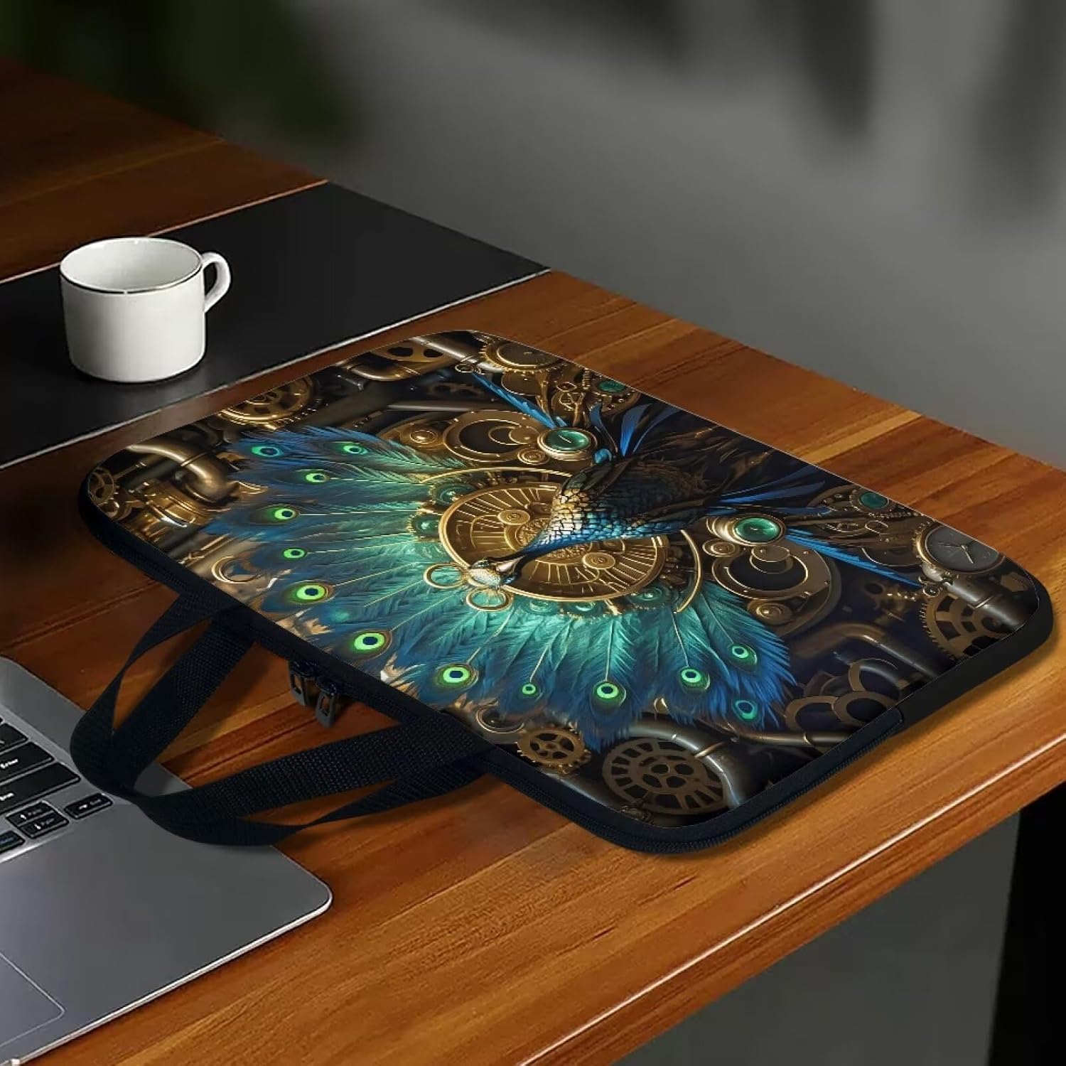 Steampunk Animal Laptop Bag for Women, Gears Pipes Mechanical 10-17 Inch Laptop Case Sleeve Handbag Briefcase