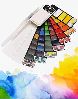 JL&MI Watercolour Kit, Foldable Watercolor Paint Set - Non-toxic Artist Kit with Water Brush - Portable Water Colour Set for Indoor Outdoor Art Projects, Ideal for Beginners and Professionals (33)