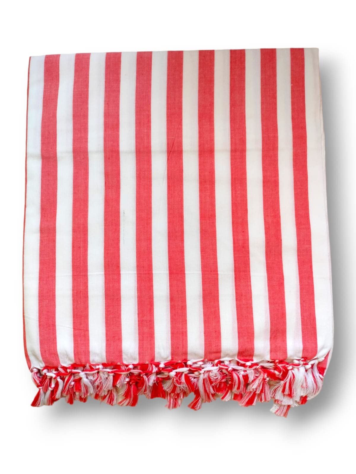 Bhagalpuri Dull Chadar Striped AC Blanket for AC Room (Cotton & Silk White, Red)-image-19