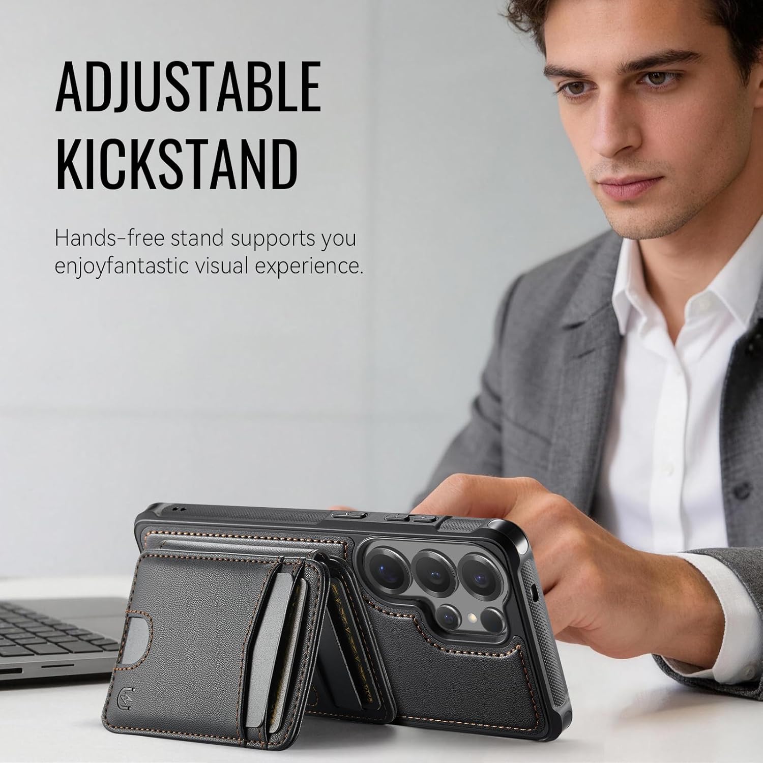 for Samsung Galaxy S25 Ultra Case Wallet Compatible with Magsafe, RFID Blocking Magnetic Card Holder 2 in 1 Detachable Kickstand Shockproof Phone Case for Galaxy S25 Ultra 6.9" Black - Image 5