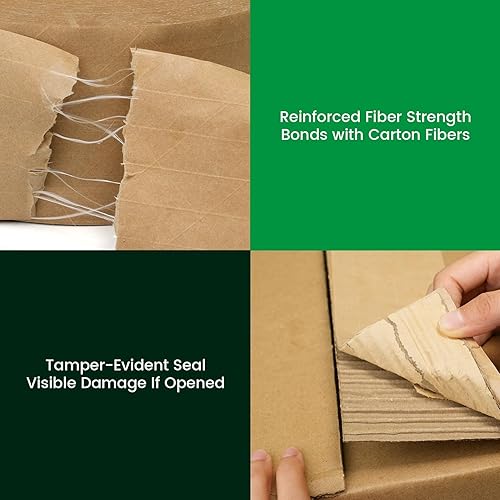 Vista 3 de ADHES - Cinta activada por agua de 2.83 pulgadas x 110 yardas x 2 rollos, cinta de papel kraft reforzada, ecológica, cinta adhesiva fuerte