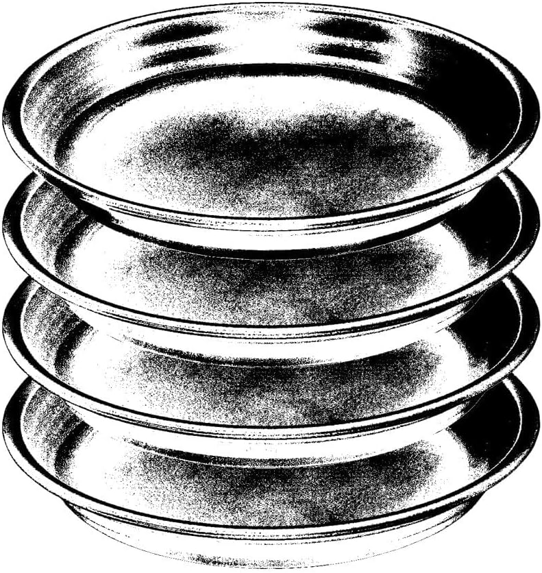 Plant Saucer Pot Tray 12 inch, 4 Packs Plastic Flower Planter Saucers and Drip Trays for Indoors Outdoors, Heavy Sturdy Durable Plant Plate Water Catcher (Green)