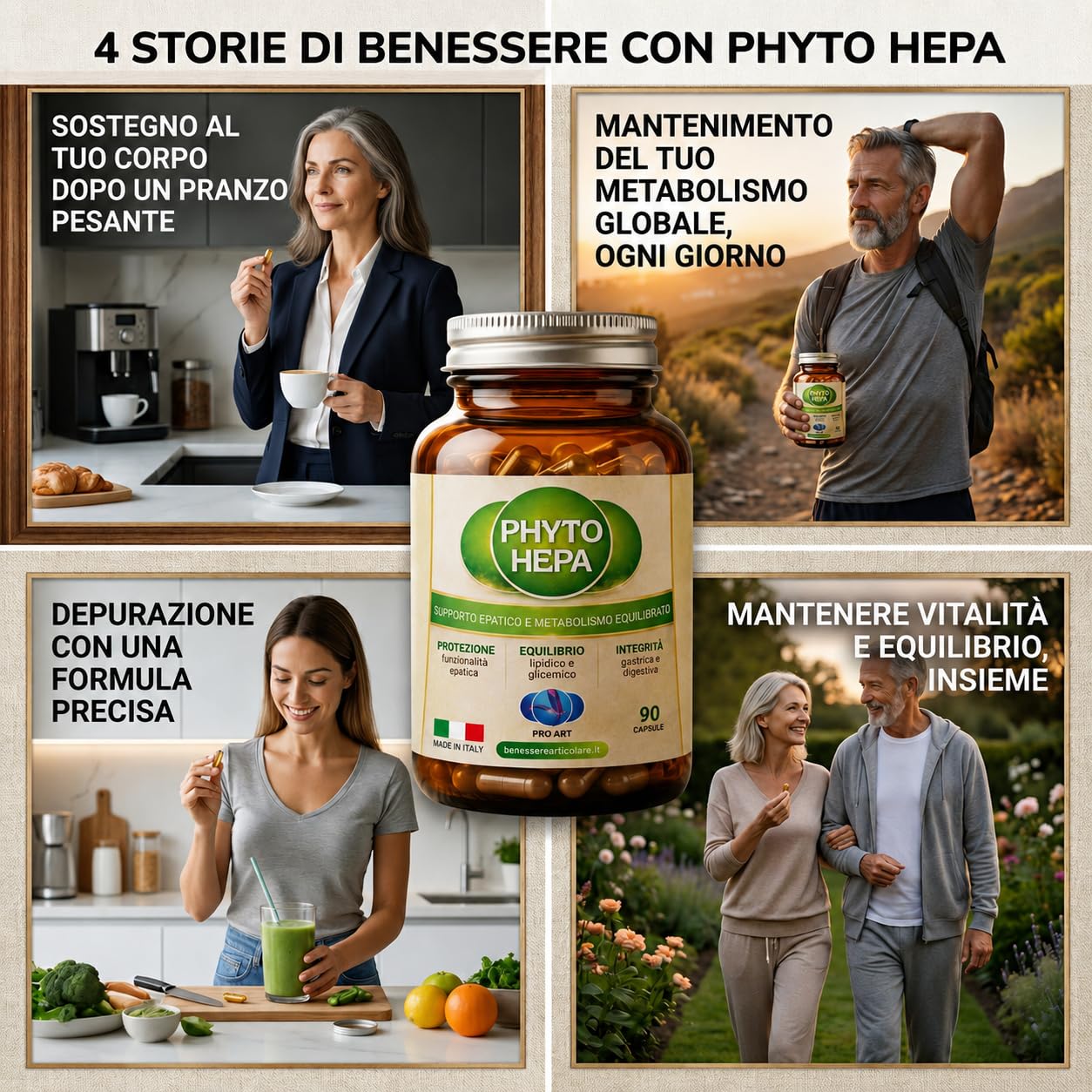 PRO ART Phyto Hepa Berberina e Cardo Mariano Integratore Fegato con Supporto Glicemia e Colesterolo, Nuova Formula con 9 Principi Attivi ad Alta Biodisponibilità Made in Italy