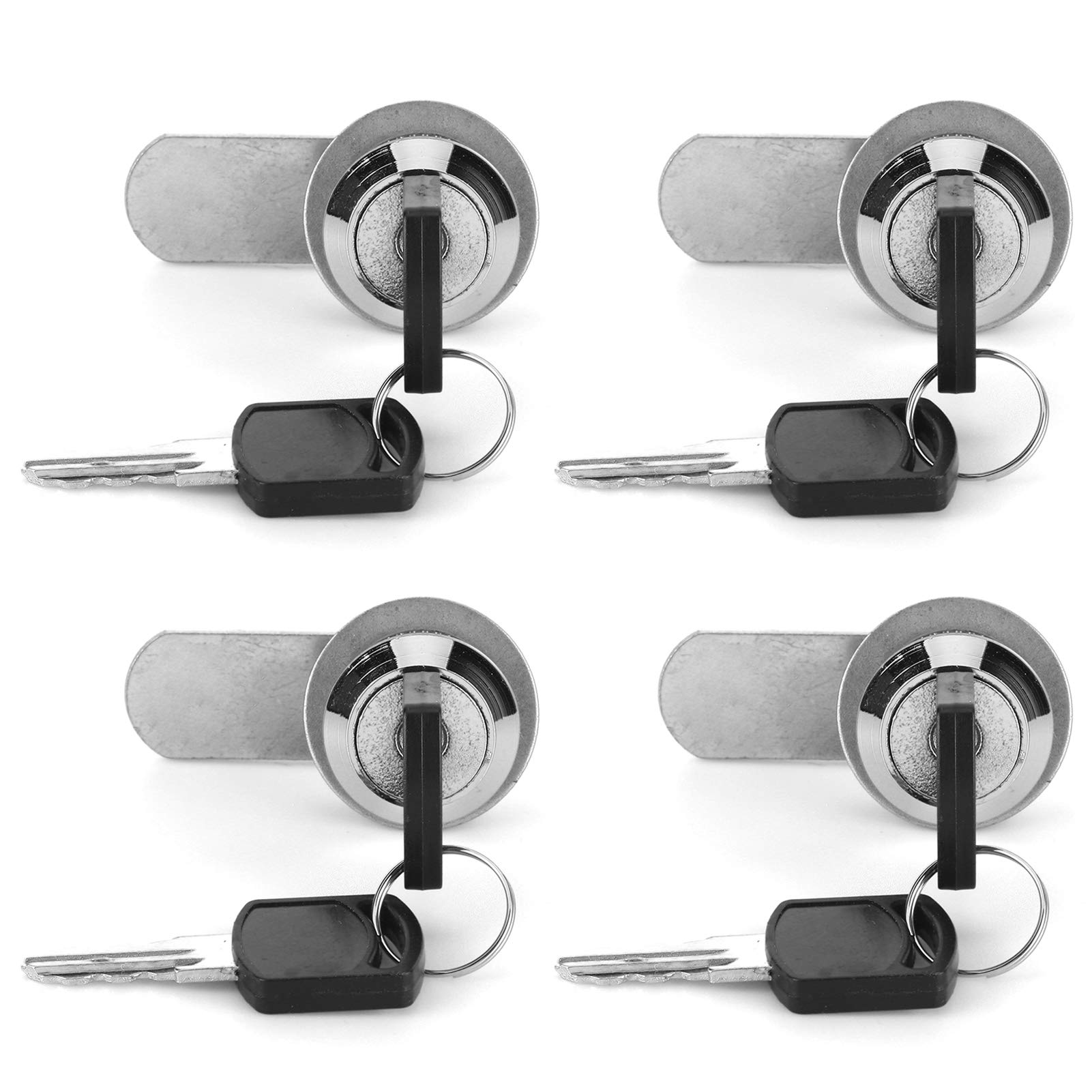 Yctze Popular Cabinet Lock 4Pcs Cam Lock Toolbox Drawer Security Cabinet Mailbox Locker Replacement Tubular With Keys For Trailer Rv 15Mm Dia For Cabinet Cupboard Drawer Mail Box Door