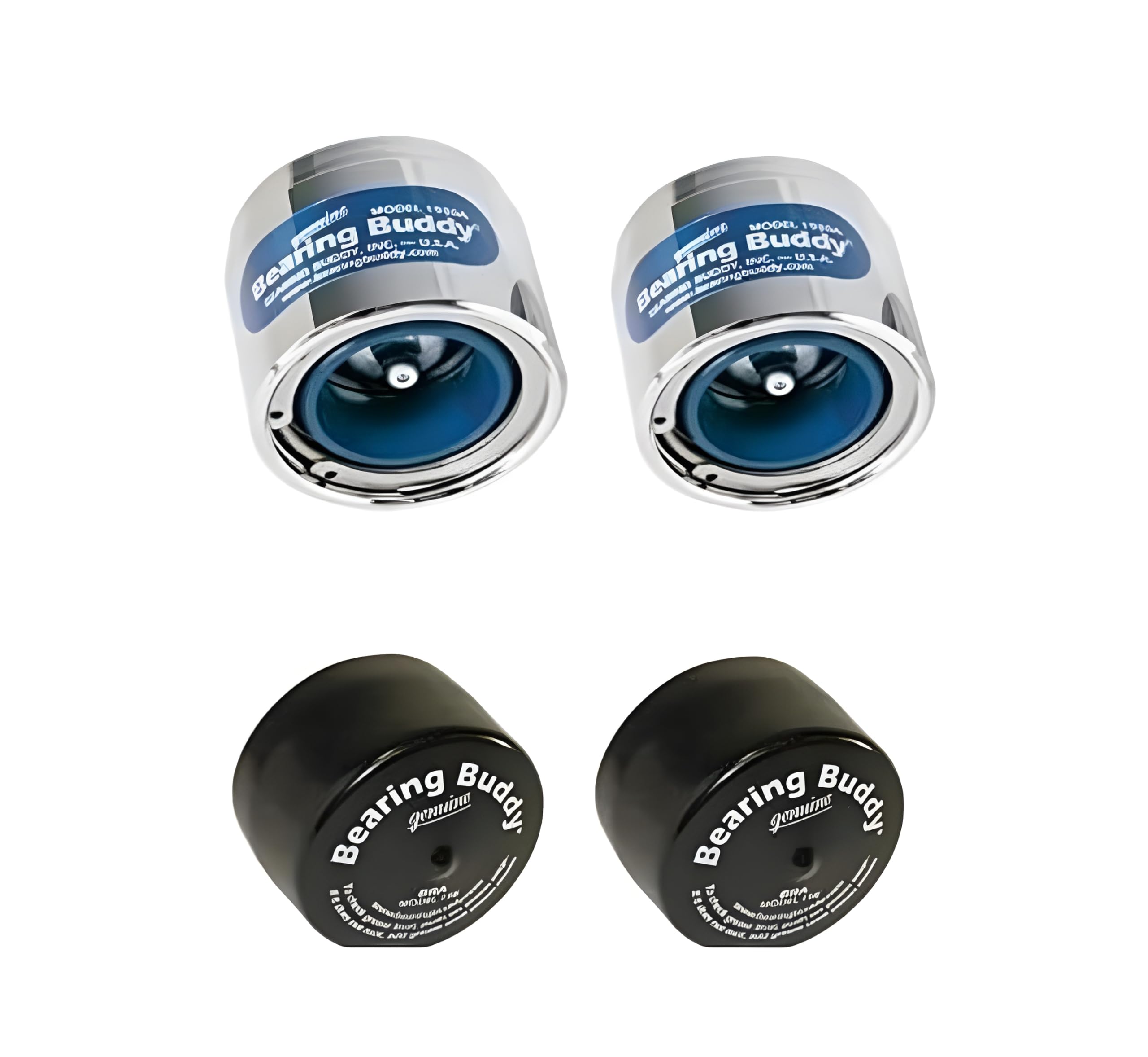 Bearing Buddy Chrome Bearing Protectors with Auto Check With Bras - Pair - 1.980" Diameter