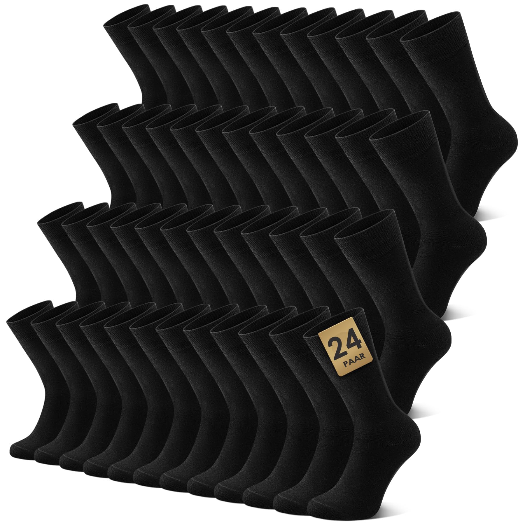 FALARY 12 Paar Socken Herren Damen Baumwolle Herrensocken Schwarz Weiß Sport Socks Atmungsaktive