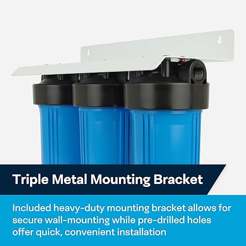 Miniatura 6 de SpiroPure Triple 10" carcasa del filtro de agua 3 etapas BB tres viviendas