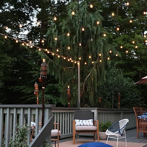 Miniatura 4 de ZYK Guirnalda de luces solares LED impermeables para interiores y exteriores, con 25 bombillas, luces de patio de 27 pies para terraza, patio,