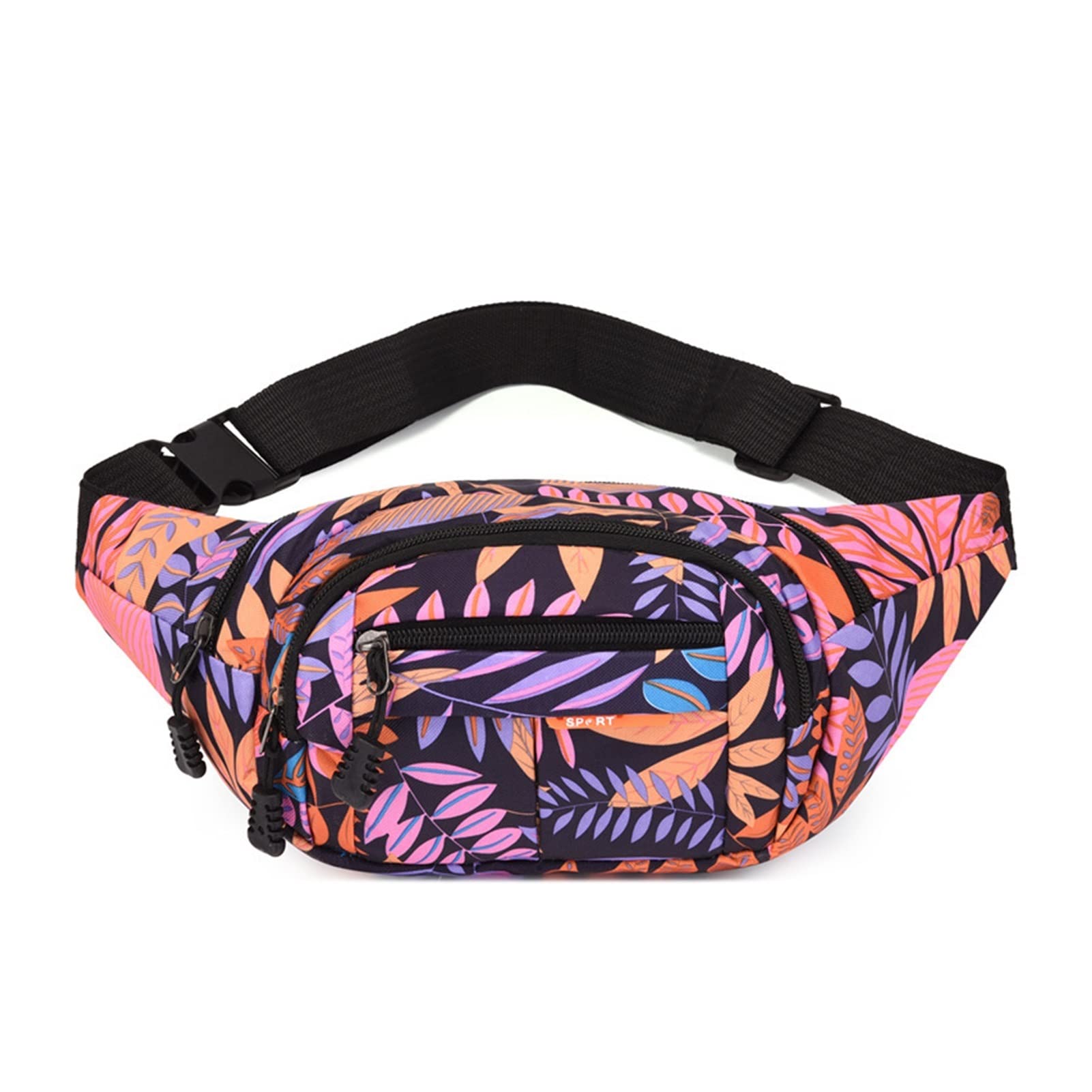 Druckblätter Taillenbeutel for Männer Mode Casual Männer Gürtelbeutel Beutel Reisen weibliche Bananenpackungen Fanny Pack (Color : 3)
