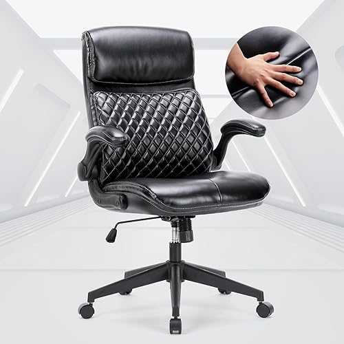 Miniatura 8 de COLAMY Silla de oficina ejecutiva de respaldo alto, silla ergonómica de oficina en casa con brazos abatibles acolchados, altura e inclinación