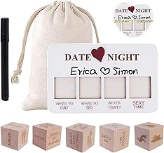 Date Night Dice,Couples Decision Dice for Romantic Ideas,Wooden Dating Fun dice, Love Dice, Date Ideas, Birthday Gifts for Boyfriend Girlfriend