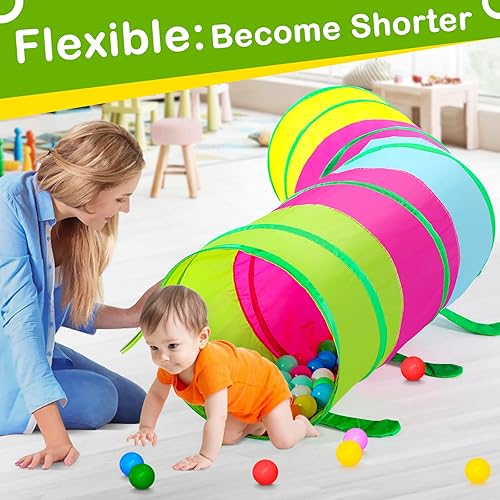 Miniatura 6 de Moncoland Tienda de campaña de túnel de juego para niños pequeños, colorido juguete desplegable para bebés, niños o perros y gatos con malla