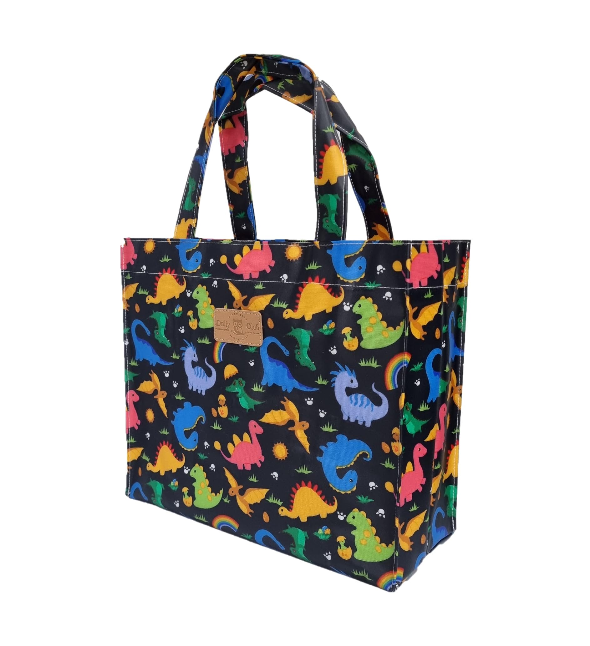 SturdyFoot Small Bookbag, Lunch Bag, Shopping Bag, Gym bag, Oilcloth PVC-coated Tote Bag