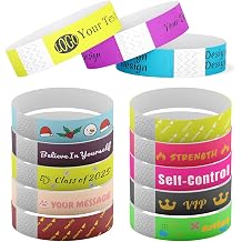 Custom Printed 3/4" Wristbands for Events, Conferences & Corporate Branding - Tamper-Proof & Waterproof 50-50000 Pcs Personalized Event Wristbands for Parties Festivals VIP Choose Color, Quantity
