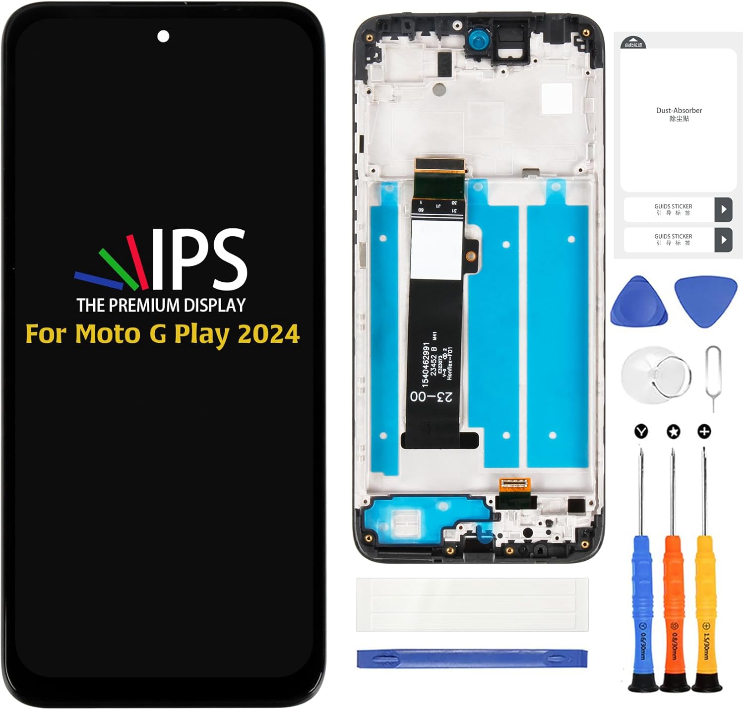 A-MIND for Moto G Play 5G 2024 LCD Screen Replacement with Frame (Black) – Original Display Assembly for XT2413, XT2413-1, XT2413-2 – Touch Digitizer Full Assembly Repair Kit