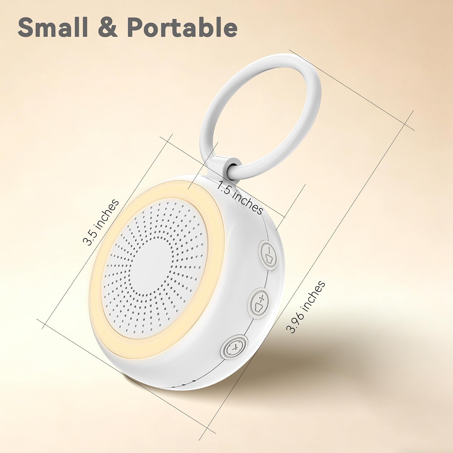 Portable White Noise Machine with 22 Soothing Sounds & Powerful Battery Sleep, Adult Relaxation, Office Focus, Travel Classic White
