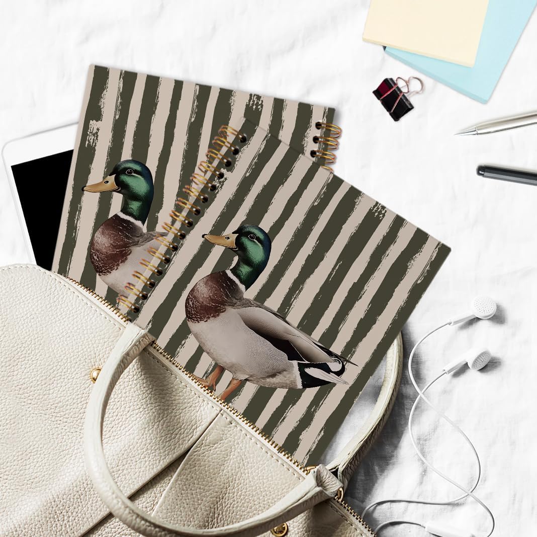 dvhdajed Vintage Mallard Duck Spiral Notebook, Country Farmhouse Duck Journaling Notebooks, Farm Animal Spiral Journal for Women Nursery, Rustic Ducks Hunting Office School Supplies Gifts, 5.5x8.3in image 4
