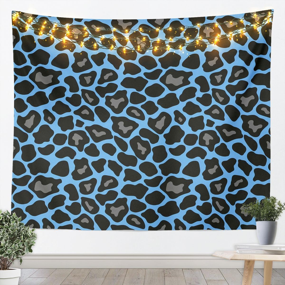 Feelyou Orange Leopard Print Tapestry Cheetah Wall Art for Living Room Bedroom Safari Wall Hanging Blanket Luxury Home Decor Medium 59"x59" image 3