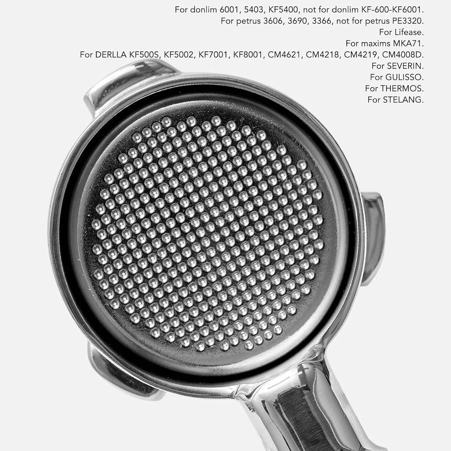 51mm Naked Bottomless Portafilter Stainless Steel Coffee Portafilter 3 Ears Bottomless Portafilter for 6001 5403 KF5400 (White)
