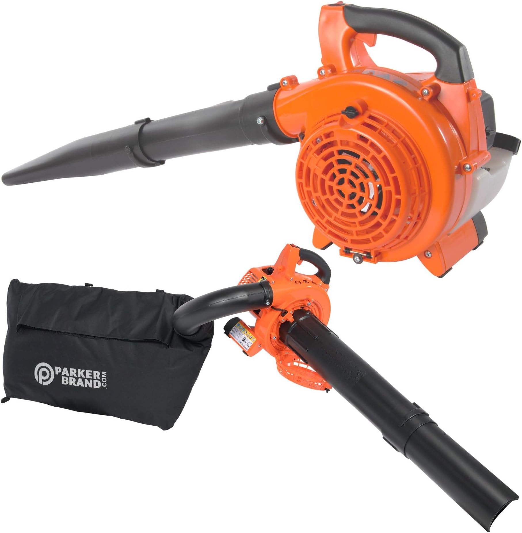 ParkerBrand.com Parker PBV-2600 26cc 3 in 1 Petrol Leaf Blower, Vacuum, Mulcher & Shredder