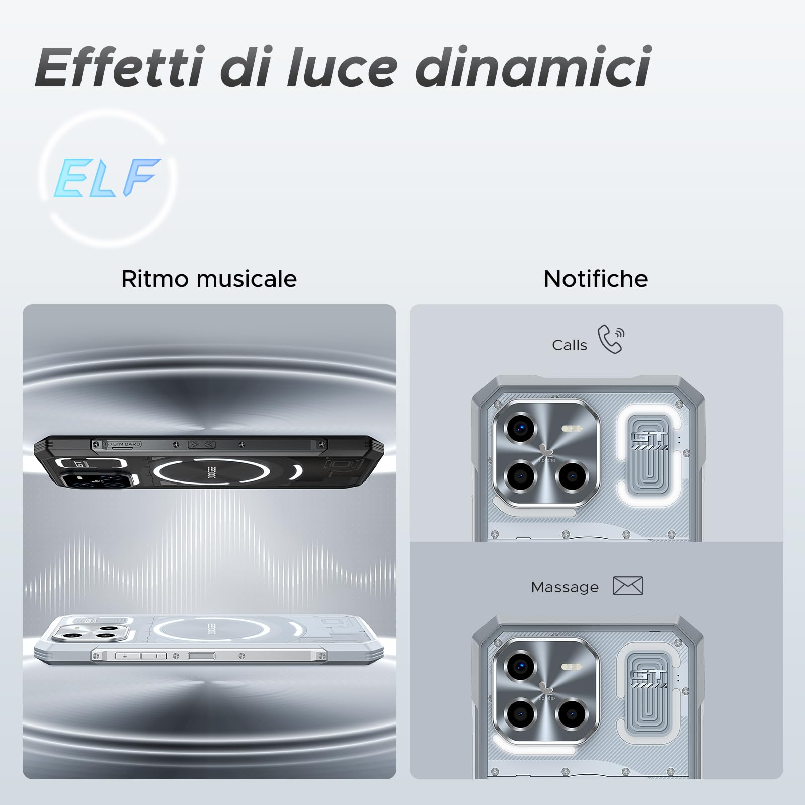 DOOGEE Blade GT 2025 Rugged Smartphone 5G, 32GB+256GB, LED Light Effect, 10.5mm Ultra-thin Body+260g, 6.72” FHD+120Hz, 5500mAh Telefono Indistruttibile, 48MP Rugged Telefoni, Android 14, WIFI6/NFC