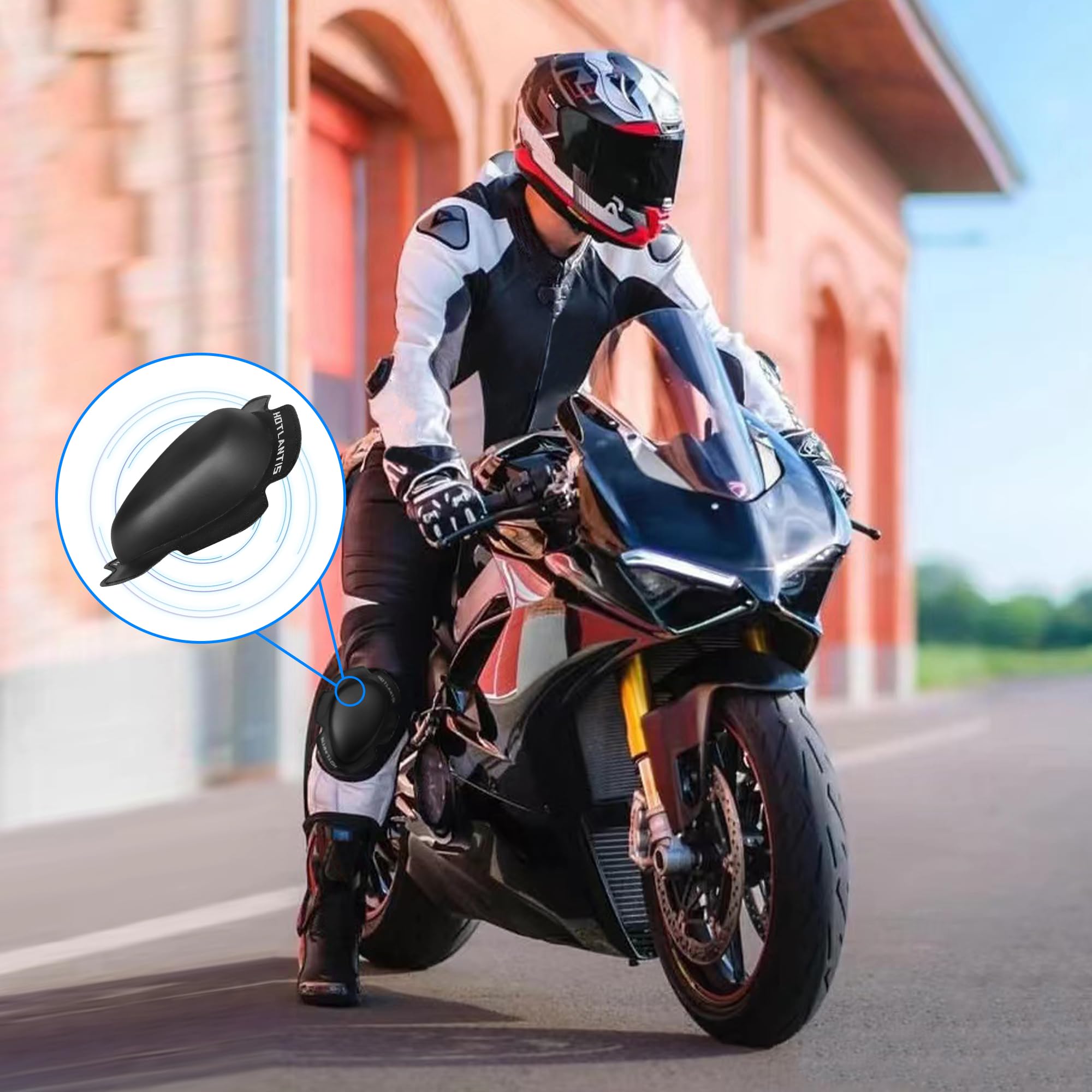 Deslizadores rígidos de rodilla HOTLANTIS para carreras moto, ligeros y resistentes