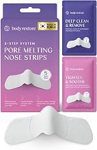 Body Restore Pore Melting Nose Strips 5 Count – 2-Step Deep Pore Cleansing Strips for Blackheads, Individually Wrapped, Removes Oil & Impurities, Refines Pores & Smooths Skin – Made in Korea