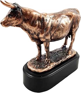 Gifts & Decor Burgundy France Charolais Cattle Cow Bronze Electroplated Figurine with Base