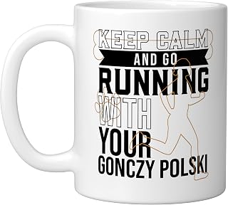 Runner with Polish Hound Ceramic Mug, White