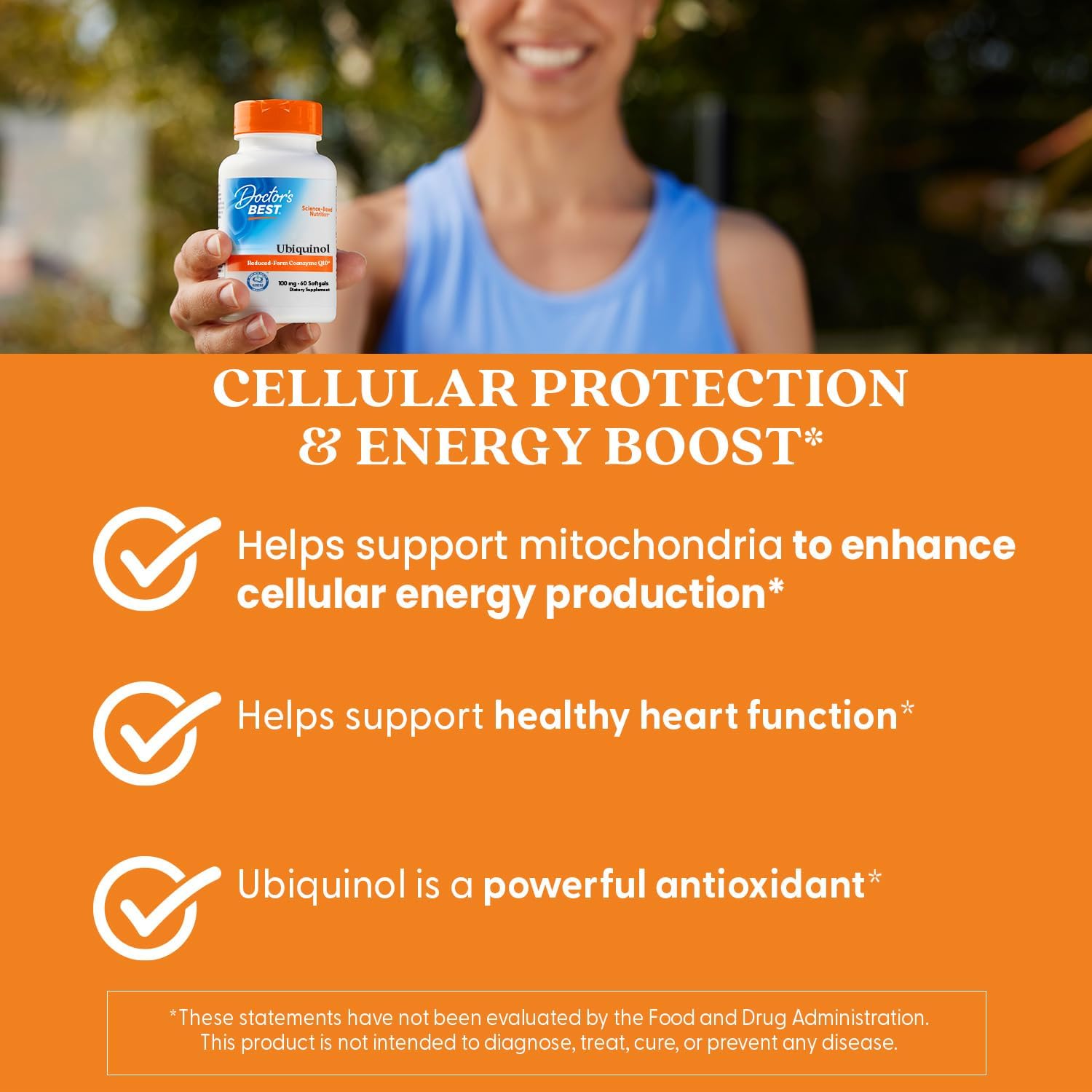 Doctors Best Ubiquinol, Reduced-Form Coenzyme Q10, Non-GMO, Gluten Free, Soy Free 60 Softgels - Image 5