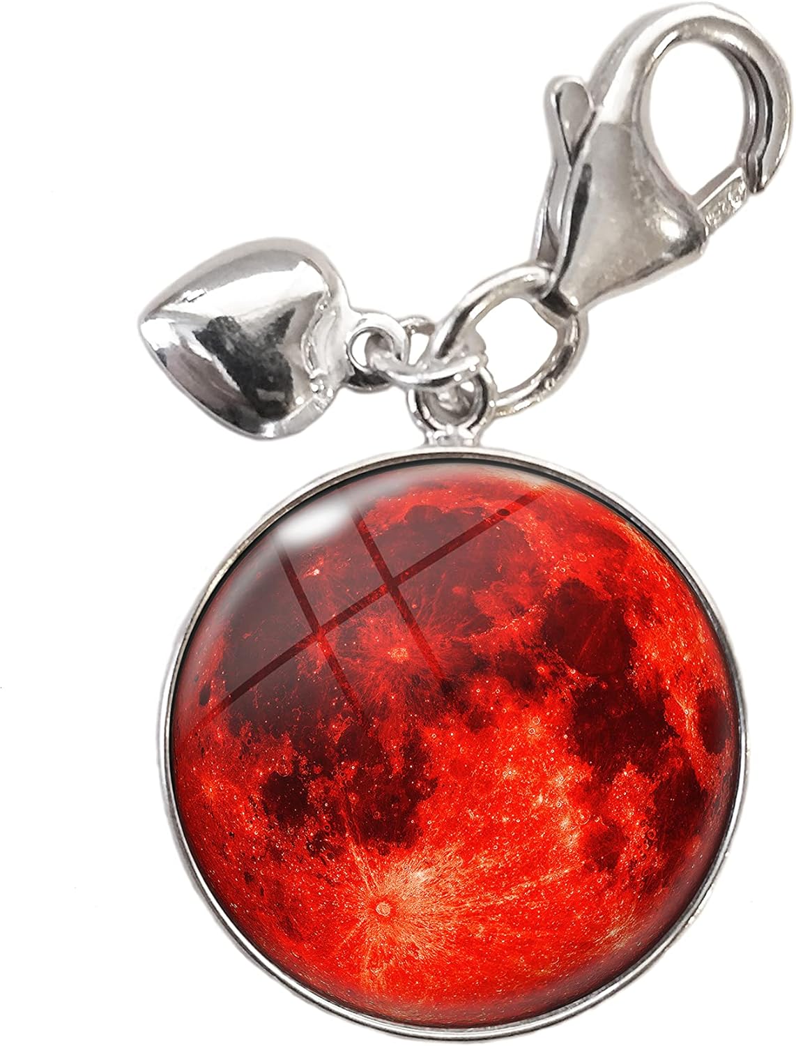 Blood Harvest Full Red Moon .925 Sterling Silver Charm