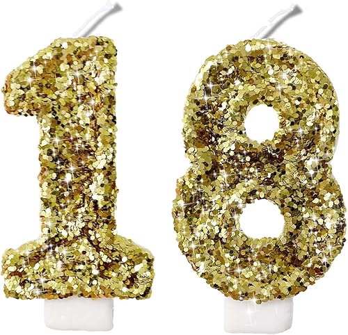 Miniatura 343 de Velas de números con purpurina de oro rosa de 2.8 pulgadas, muchos colores, regalos de cumpleaños de 22 años, velas de cumpleaños, velas de números