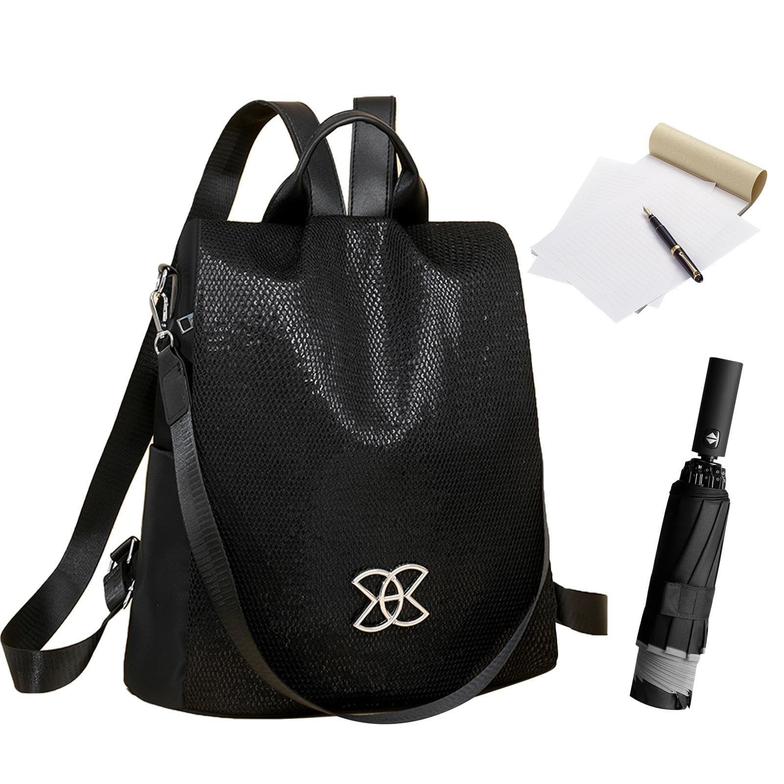 Zaino Antifurto ad Alta Capacità - Borsa a Spalla da Donna, 1 Pezzo, Zaino da Sicurezza con Apertura Nascosta, Tessuto Resistente all'Acqua con Cerniera Posteriore, Accessorio per il Pendolarismo