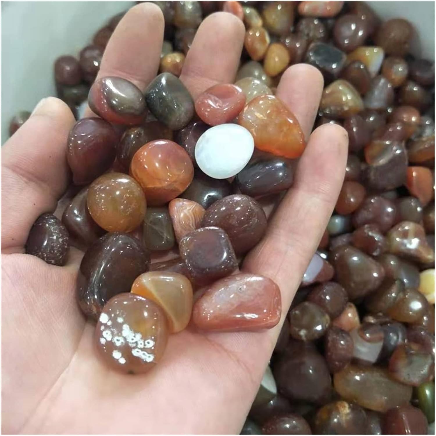 Crystal Rough 200G South Red Agate Crystal Stone Fish Tank Decorative Ornaments Gravel 9MM-12MM Home Decoration Crystals and Stones
