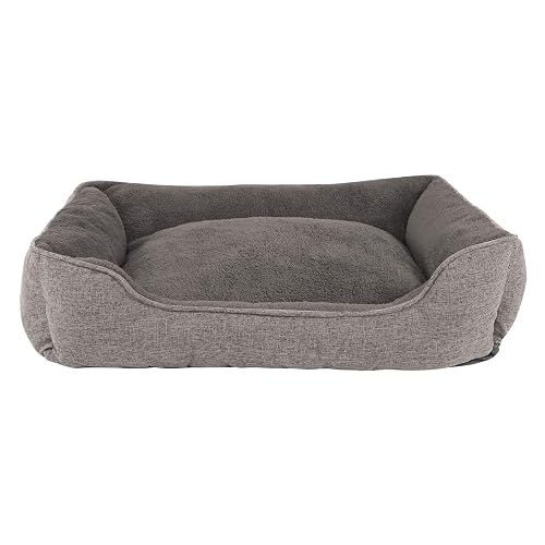 lionto Cojín Jaspeado para Perros con Funda Lavable, 90 x 75 cm, Gris