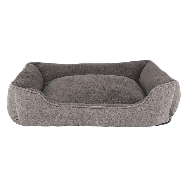 lionto Cojín Jaspeado para Perros con Funda Lavable, 90 x 75 cm, Gris