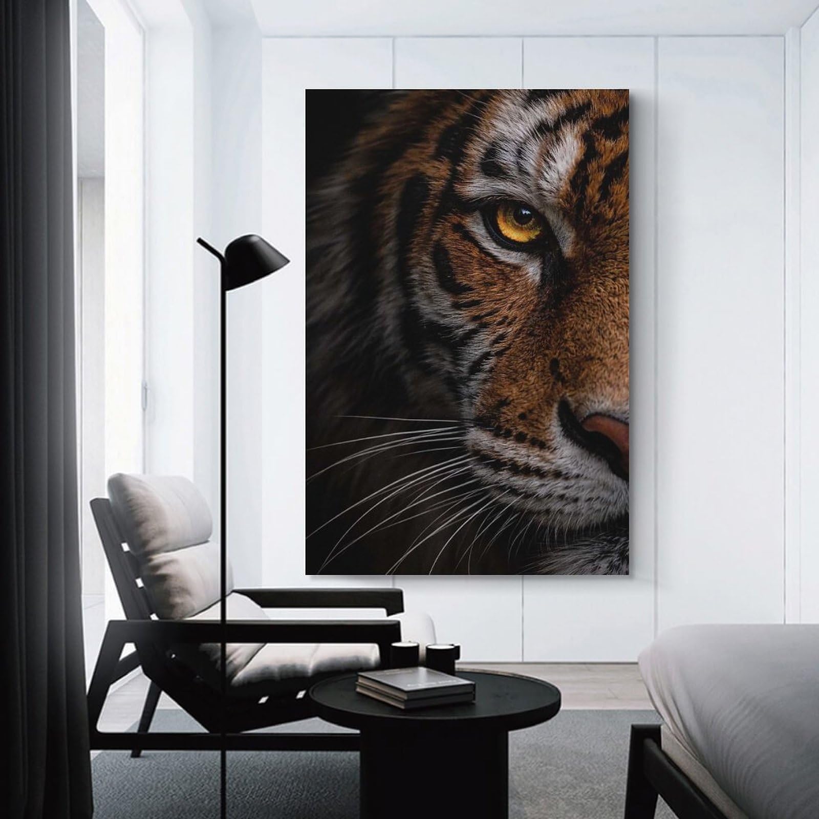 Close-up of A Tigers Eye Home Decor Wall Art 16x24inch(40x60cm), for Restful Interiors, Bedrooms Or Small Rooms, Decorative Wall Art for Cosy Rooms