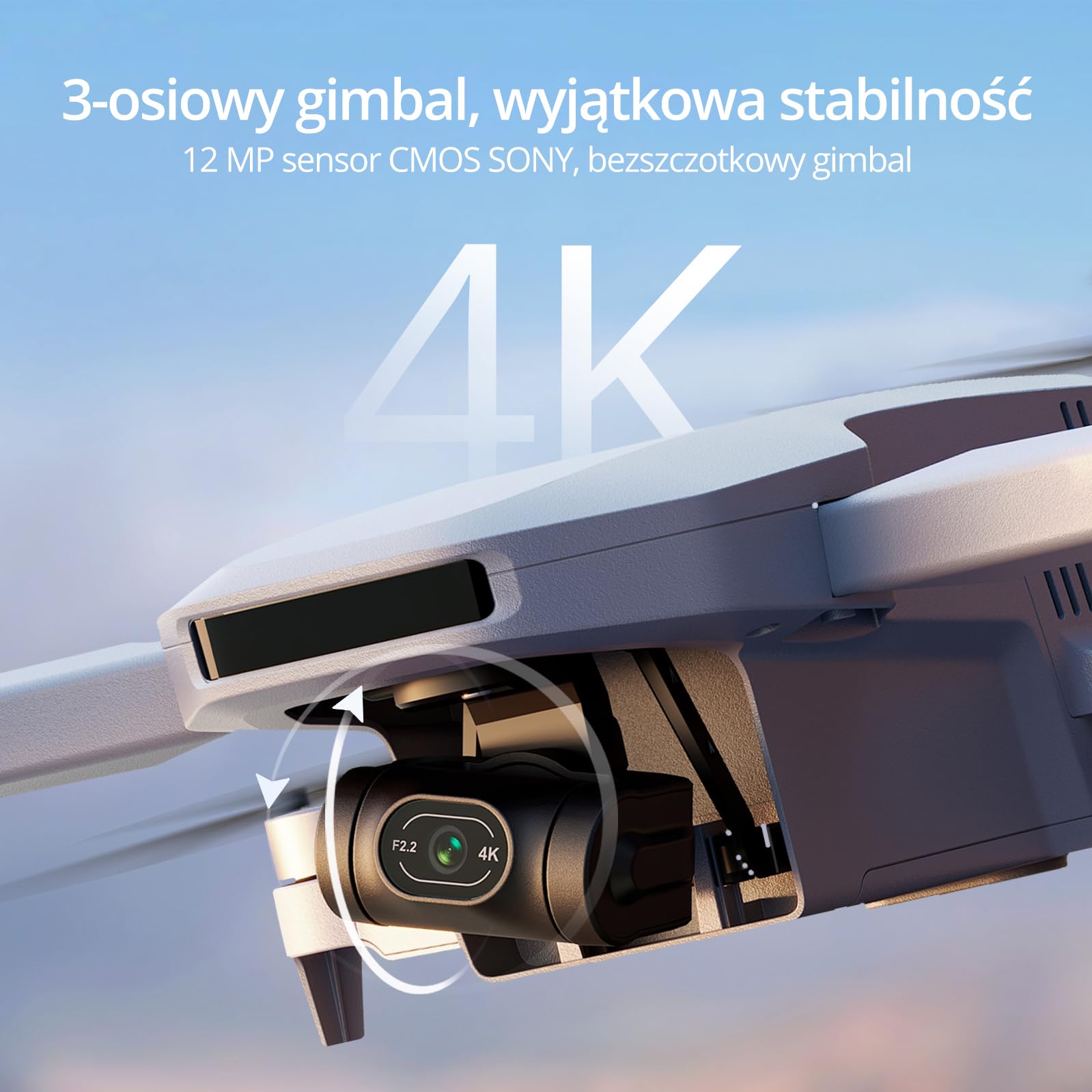 Dron Potensic ATOM 4K GPS z 3-osiowym gimbalem, transmisją 6KM FPV, śledzenie wizualne/QuickShots/, czas lotu 32 min, poniżej 249 g, siła wiatru 5, zdjęcie 12 MP, dla początkujących dorosłych