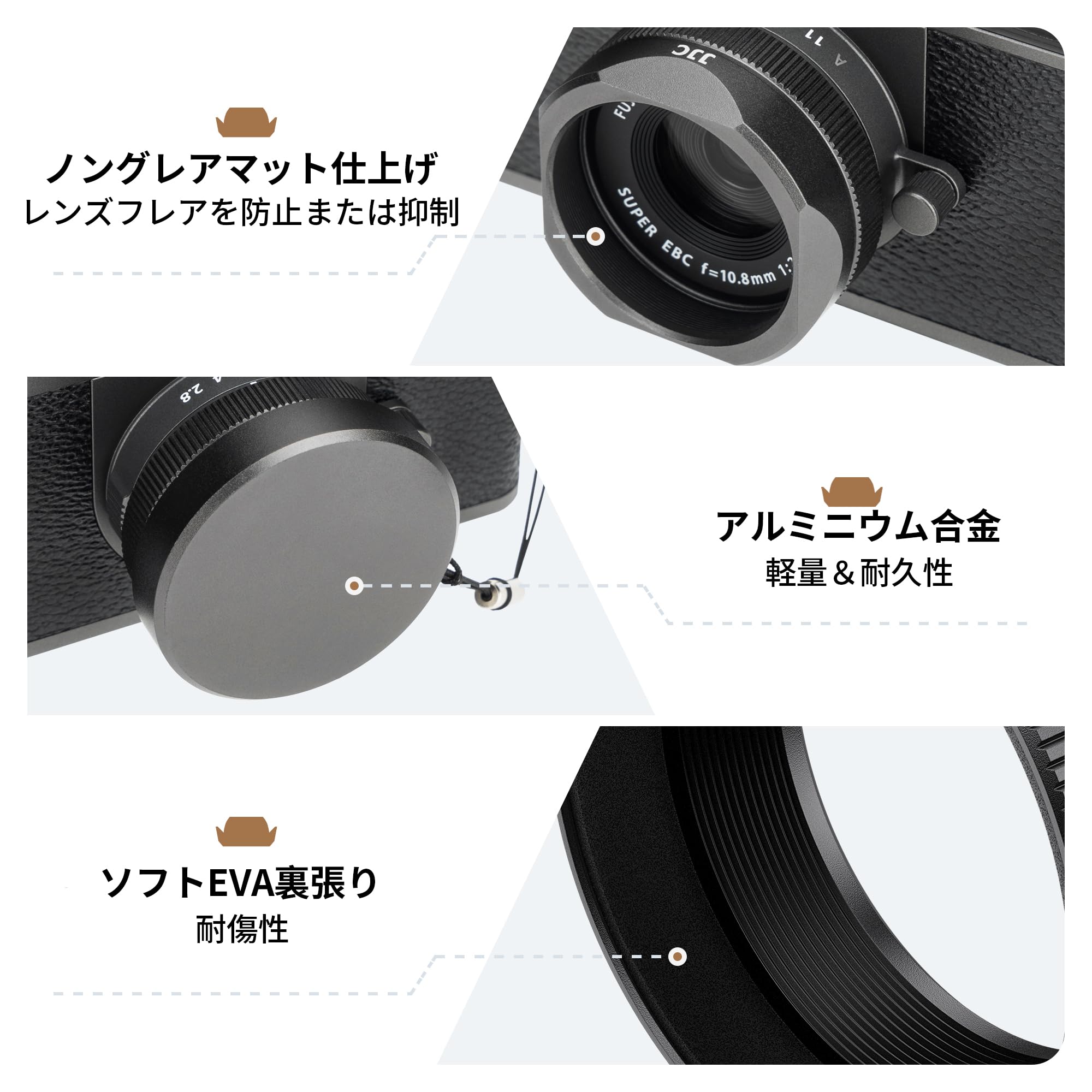 Amazon | JJC Fujifilm X-half用レンズフード + レンズキャップ 富士