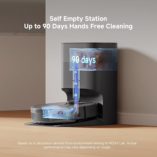 Mova S10 Plus Robot Vacuum with Self-Empty Dock, 7000Pa Suction, Liftable Brush, Hands-Free Cleaning for up to 90 Days with 4L Dust Bag, PreciSense LiDAR Navigation, App & Voice Control thumbnail 2
