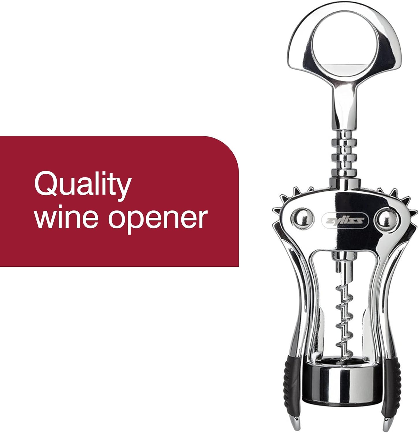 Zyliss Stainless Corkscrew & Bottle Opener - Wine Corkscrew & Beer Bottle Opener with Rubber Handles - Dishwasher-Safe Kitchen Tool & Gadget