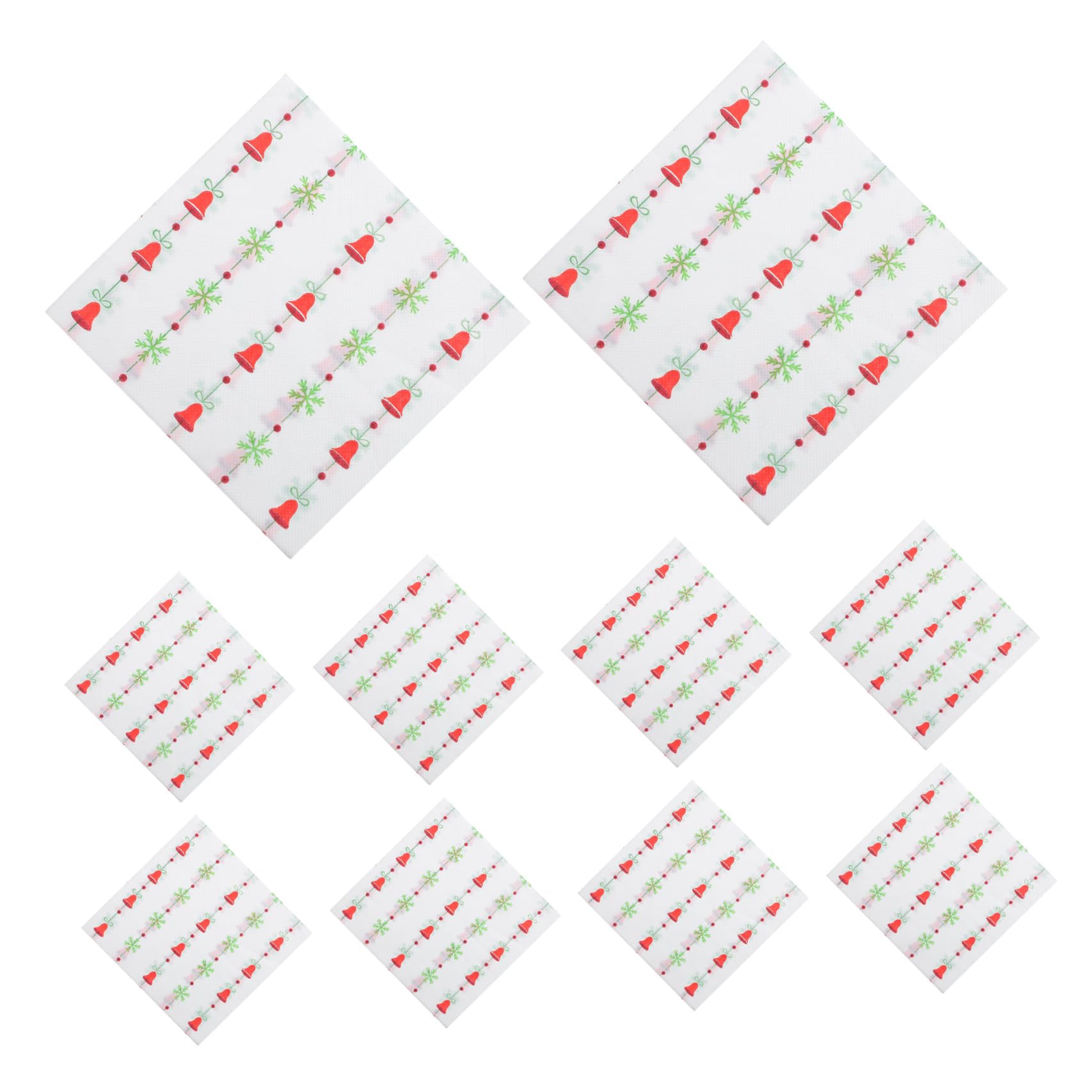 120stücke Papierservietten mit Glockenmuster für Weihnachtsfeiern Einwegservietten Festlich Saugfähige Servietten für Festessen