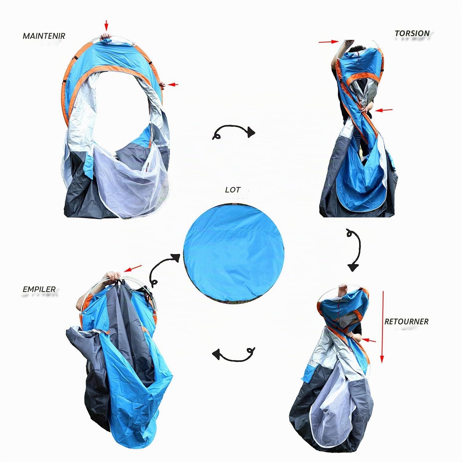 Tente de Camping 2 Place, Ultra Légère Facile à Installer Tente Camping 2 Personnes, Tente de Pop-up Imperméable Ventilée, pour Outdoor Camping, Randonnée