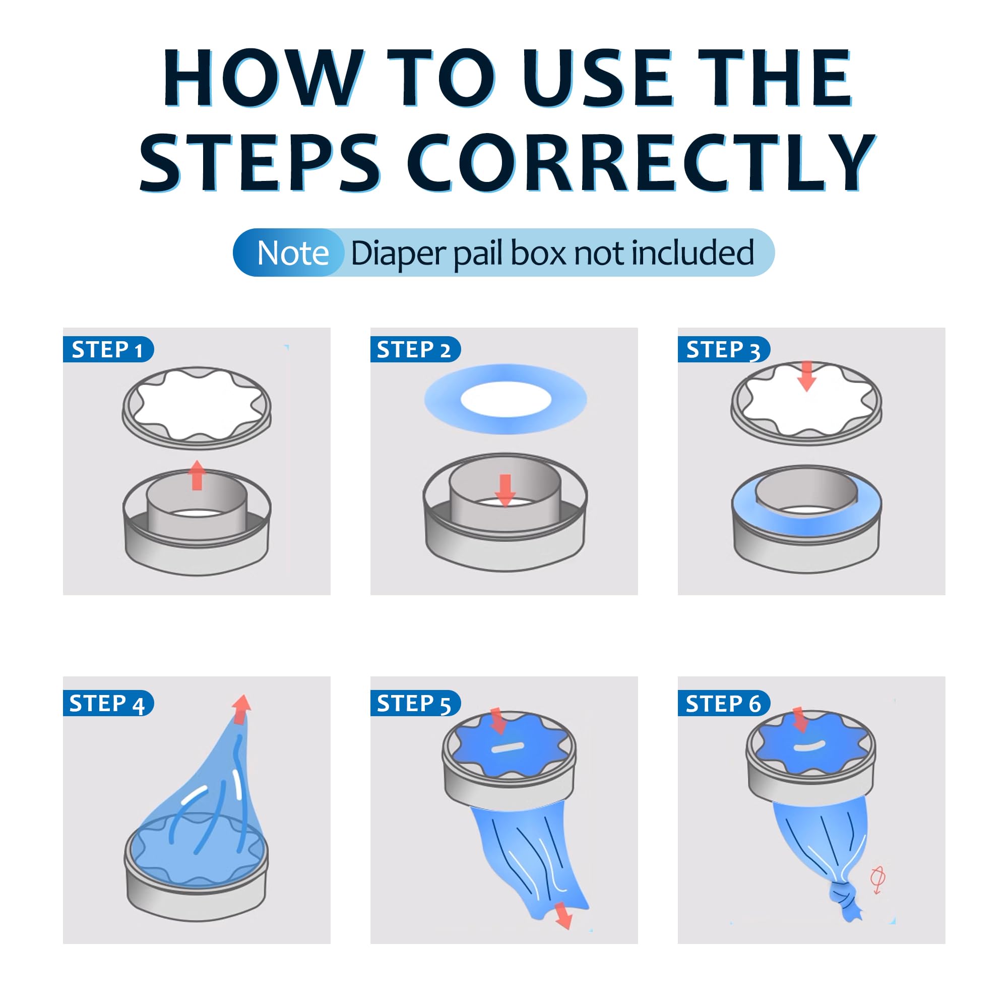 Paquete de 18 Recambios, Película Engrosada Con Buena Hermeticidad Y Resistente A Los Olores, Adecuada Para Tommee Tippee, Litter Locker, LittyCat, Chicco Y Sprout.