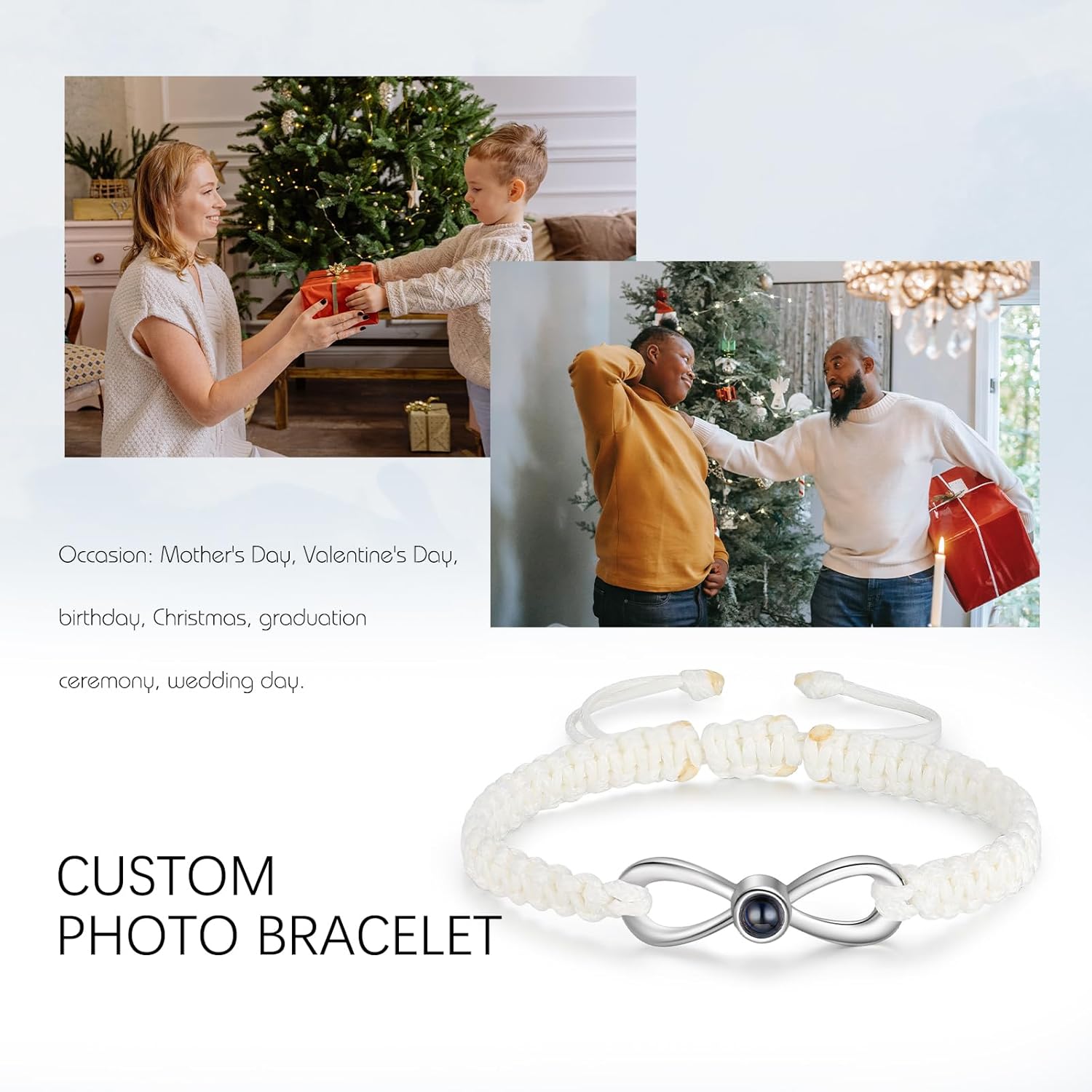 Jewelstruck Bracelet with Picture inside Custom Picture Bracelet Personalized Photo Projection Customized Picture Memorial Gifts for Women Men