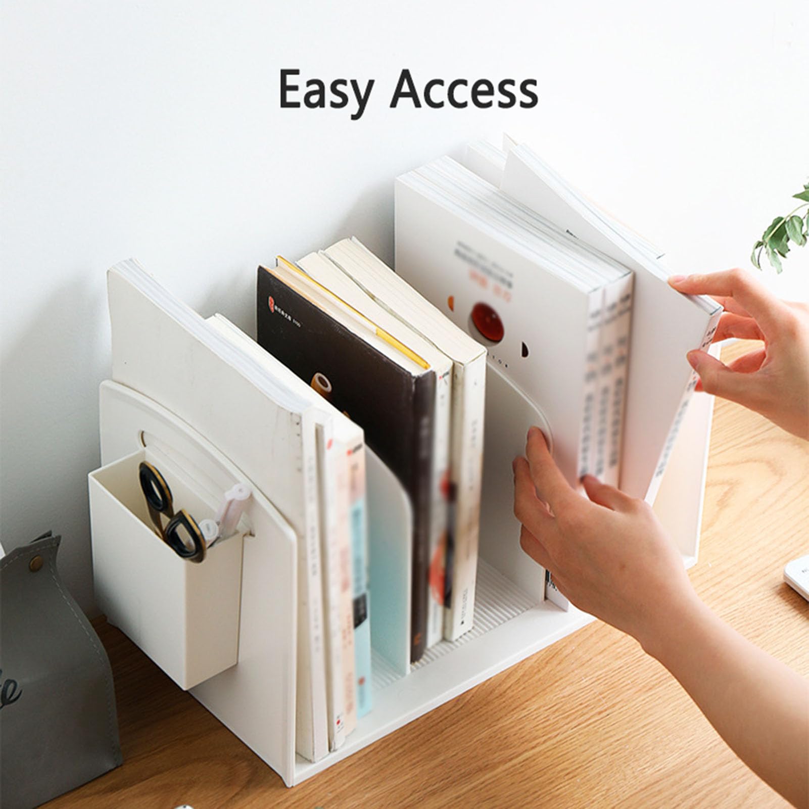 Piccolo Organizer da scrivania in plastica per Piccoli spazi, Contenitore da scrivania Leggero e Comodo con Piccola Scatola portaoggetti sospesa, Organizer da scrivania e Spazio