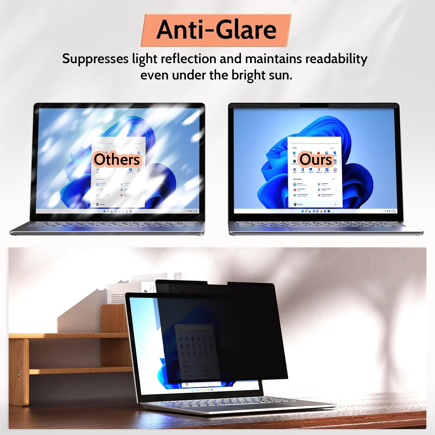 Mamol Magnetic Privacy Screen for 13.8 Inch Surface Laptop 7, Removable Anti Spy Glare Blue Light Filter, Microsoft Surface Laptop Privacy Screen Protector 13.8 in