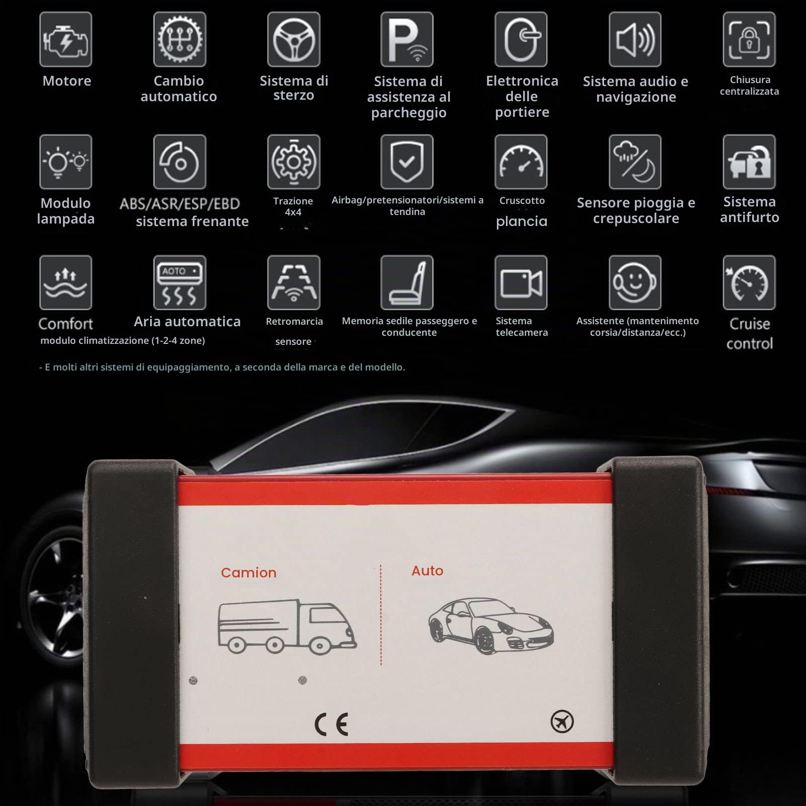 Scanner ODB2 per Auto Interfaccia Bluetooth Codifica ECU SLR Strumento Diagnostico per Lettore di Codici ODB Strumento Diagnostico Automatico ODB2