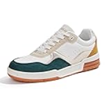 Niluber Women's Fashion Low Top Sneakers - White PU Leather Tennis Shoes-Lace Up Comfortable Casual Waking Shoes