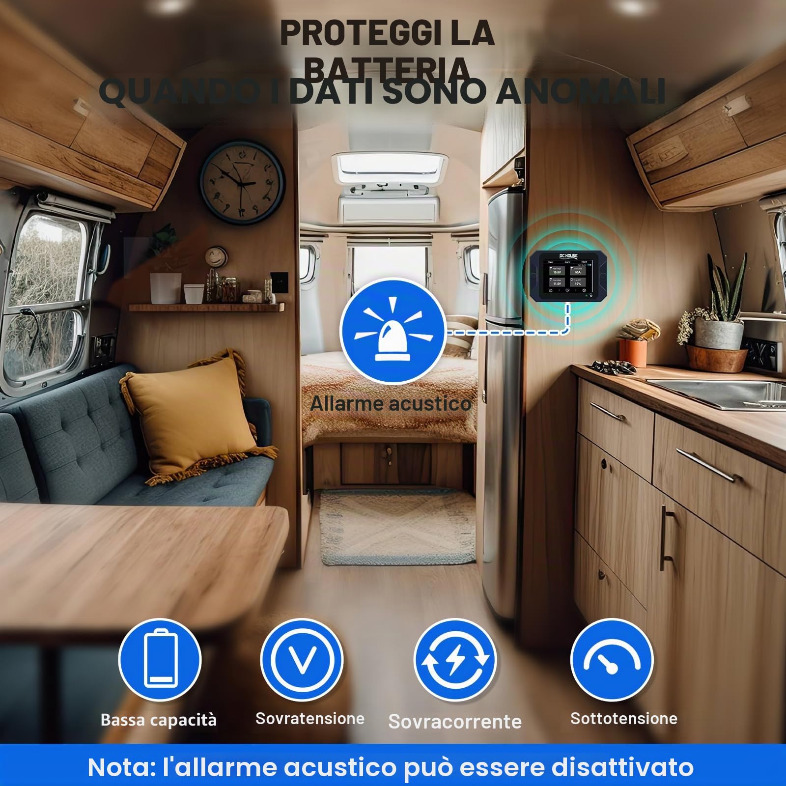 DCHOUSE Monitor di Scarica di Carica 0-90V 300A Tester Capacità Batteria Tensione Corrente Li-ion LiFePO4 AGM Gel